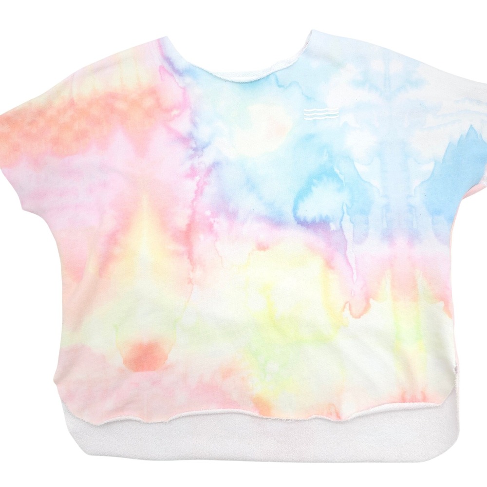Sol Angeles Watercolor Tie Dye Short Sleeve Sweatshirt Womens XS